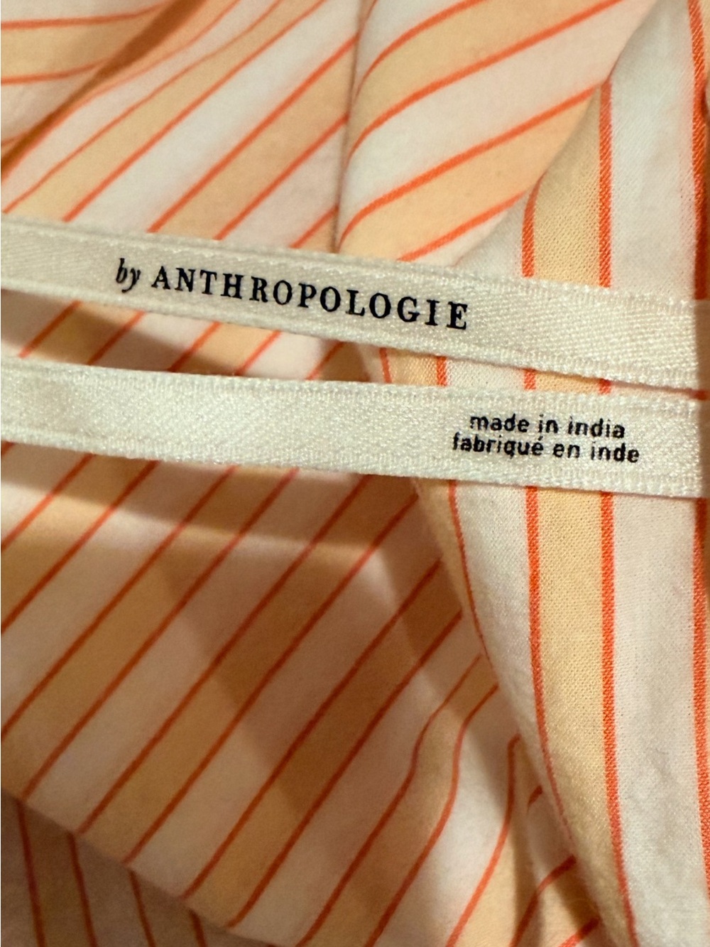 By Anthropologie Orange Striped Cotton Oversized Button Down Shirt - Picture 11 of 11